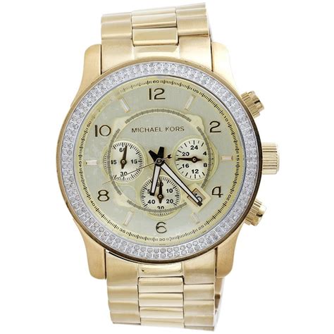 michael kors gold diamonds männer|Michael Kors men's gold watch.